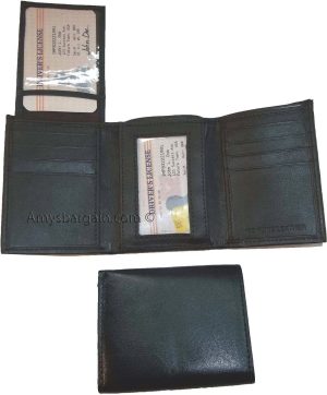 Lot of 2 New Trifold Leather Man’s wallet 2 ID 2 bill slots Black 6 card wallet - Image 6