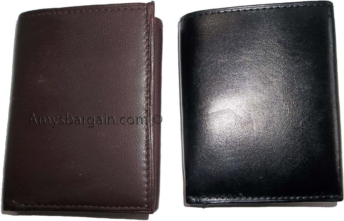 Lot of 2 New Trifold Leather Man’s wallet 2 ID 2 bill slots Black 6 card wallet - Image 4