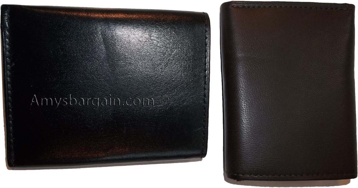 Lot of 2 New Trifold Leather Man’s wallet 2 ID 2 bill slots Black 6 card wallet - Image 10