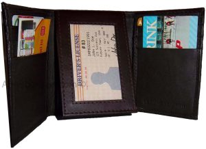 Lot of 2 New Trifold Leather Men’s wallet Brown 1 ID 9 card 2 bill slots br new - Image 13