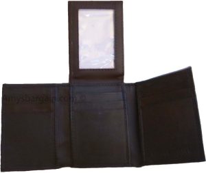Lot of 2 New Trifold Leather Men’s wallet Brown 1 ID 9 card 2 bill slots br new - Image 3
