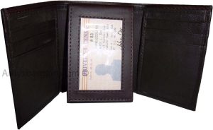 Lot of 2 New Trifold Leather Men’s wallet Brown 1 ID 9 card 2 bill slots br new - Image 7