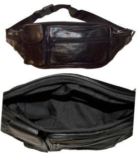 Lot of 2. Waist pouch large waist bag leather bag Fanny pack sports bag 5 pocket