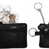 Lot of 2 leather change purse 3 Ring 2 zip pockets. unbranded Black coin case bn
