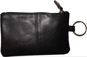 Lot of 2 leather change purse 3 Ring 2 zip pockets. unbranded Black coin case bn - Image 6