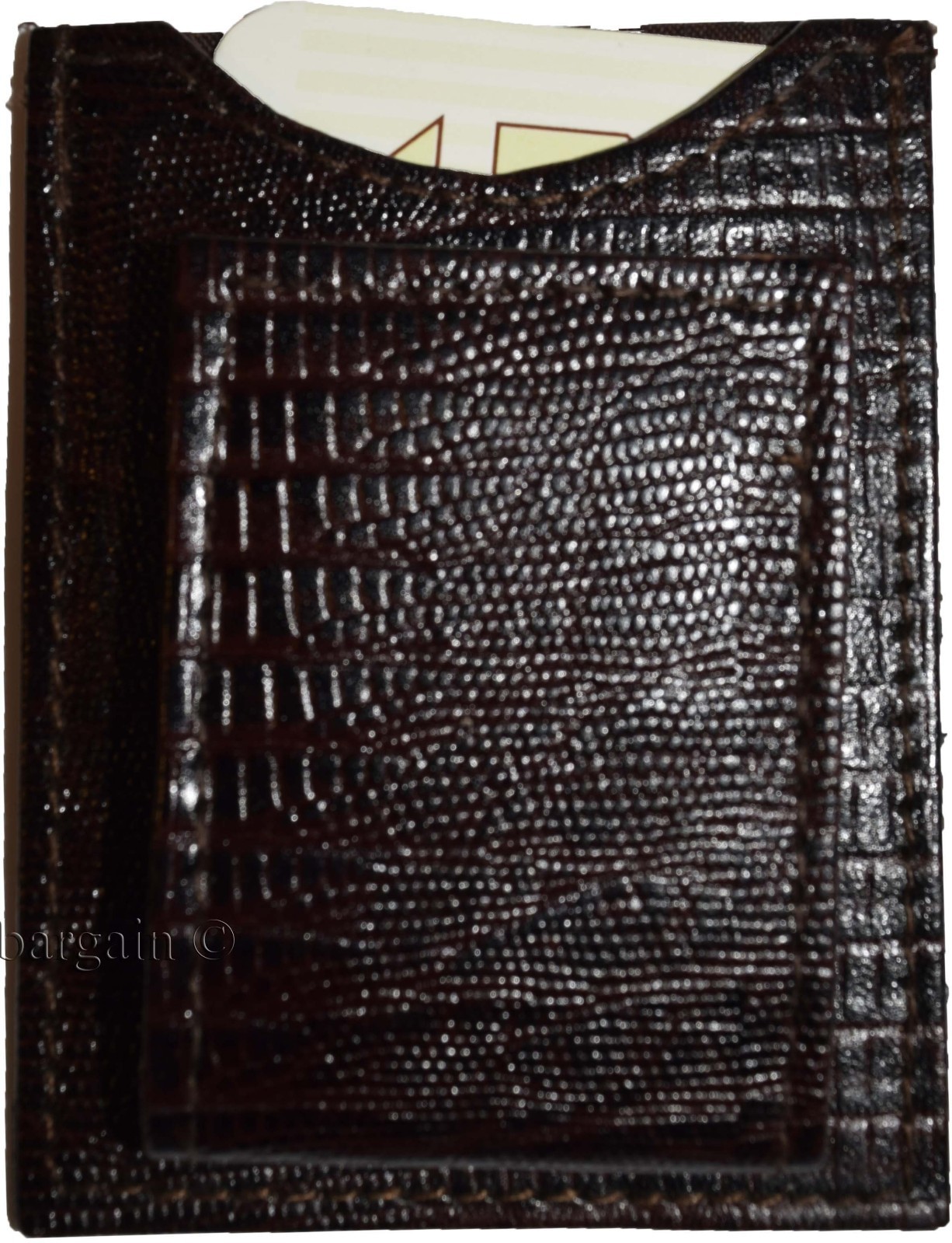 Lot of 3 Brown Lizard skin printed leather money clip, unbranded money Clip New - Image 10