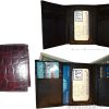 Lot of 3 Italian Style Crocodile Printed Leather Man's Brown Trifold wallet BNWT