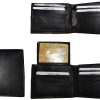 Lot of 3 Men's Bi-fold Leather Wallet 11 credit cards 2 ID Black Billfold wallet