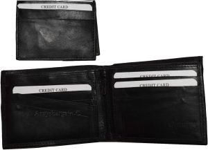 Lot of 3 Men's Bi-fold Leather Wallet 11 credit cards 2 ID Black Billfold wallet - Image 7