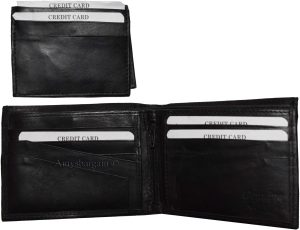 Lot of 3 Men's Bi-fold Leather Wallet 11 credit cards 2 ID Black Billfold wallet - Image 10