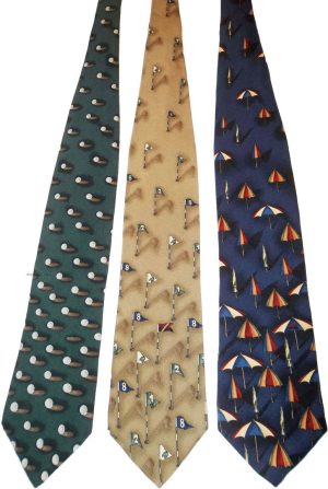 Lot of 3 Men's tie Cutter and Buck Designer Silk Men's Neck Wear Made in USA L6 - Image 5