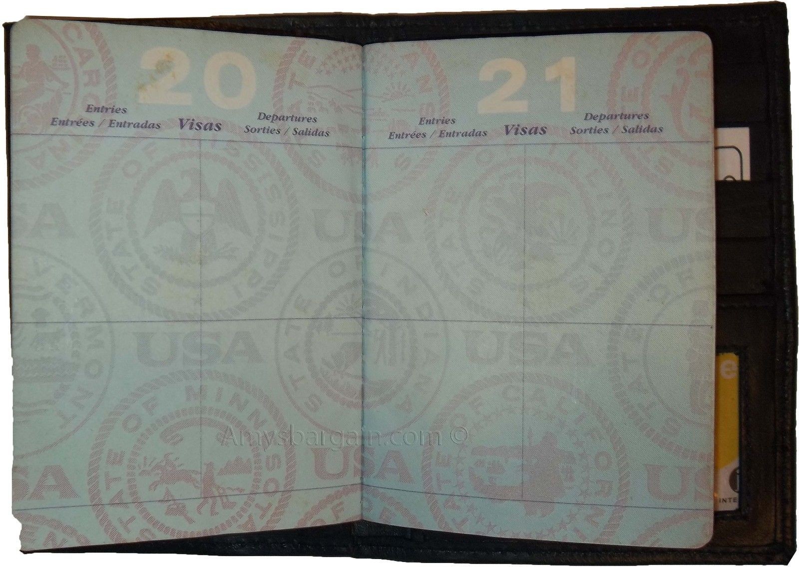 Lot of 3 New 4 credit cards + ID Lamb skin USA Leather passport case wallet new - Image 8