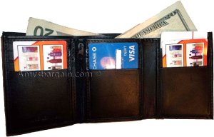 Lot of 3 New Trifold Leather Men’s wallet, billfold change purse bi-fold wallet* - Image 3
