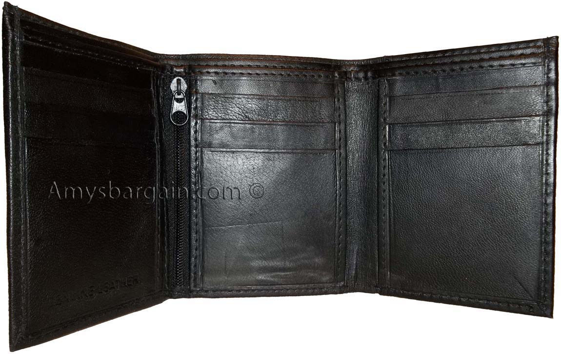 Lot of 3 New Trifold Leather Men’s wallet, billfold change purse bi-fold wallet* - Image 7