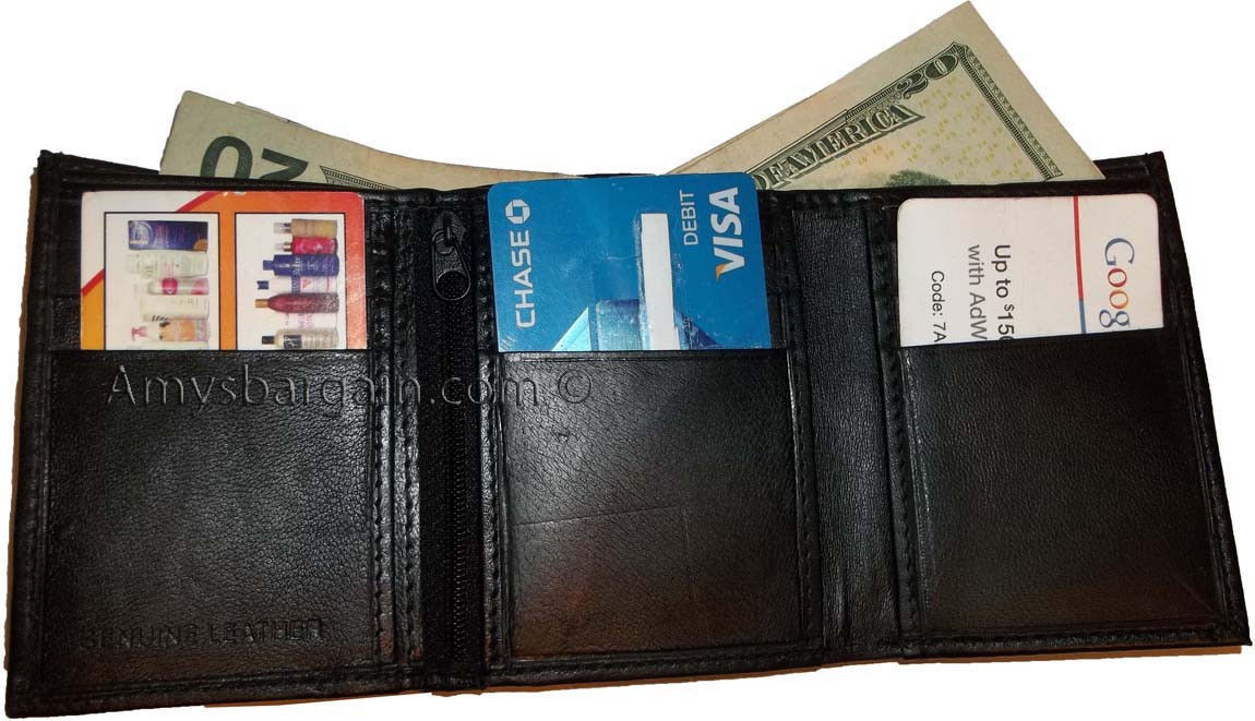 Lot of 3 New Trifold Leather Men’s wallet, billfold change purse bi-fold wallet* - Image 8