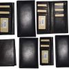 Lot of 3. Women Leather Checkbook Wallet Black 3 bill pockets zip coin purse new