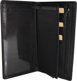 Lot of 3. Women Leather Checkbook Wallet Black 3 bill pockets zip coin purse new - Image 12