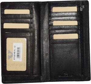 Lot of 3. Women Leather Checkbook Wallet Black 3 bill pockets zip coin purse new - Image 3