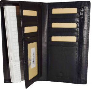 Lot of 3. Women Leather Checkbook Wallet Black 3 bill pockets zip coin purse new - Image 6
