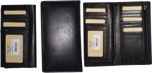 Lot of 3. Women Leather Checkbook Wallet Black 3 bill pockets zip coin purse new - Image 8