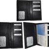Lot of 3 Women/Men's Leather Checkbook Wallet Black Unbranded wallet card case