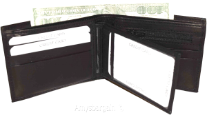 Lot of 3 man's wallet bifold 2-in-1 leather wallet 9 card slot 3 id 3 bill slots - Image 3