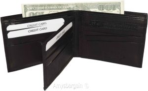 Lot of 3 man's wallet bifold 2-in-1 leather wallet 9 card slot 3 id 3 bill slots - Image 4