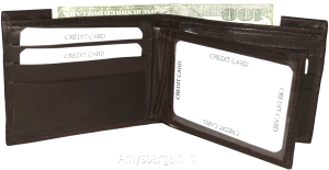 Lot of 3 man's wallet bifold 2-in-1 leather wallet 9 card slot 3 id 3 bill slots - Image 6