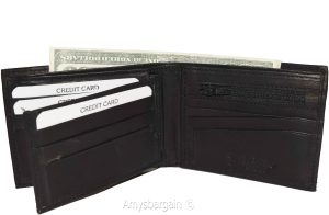Lot of 3 man's wallet bifold 2-in-1 leather wallet 9 card slot 3 id 3 bill slots - Image 7