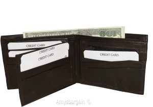Lot of 3 man's wallet bifold 2-in-1 leather wallet 9 card slot 3 id 3 bill slots - Image 8