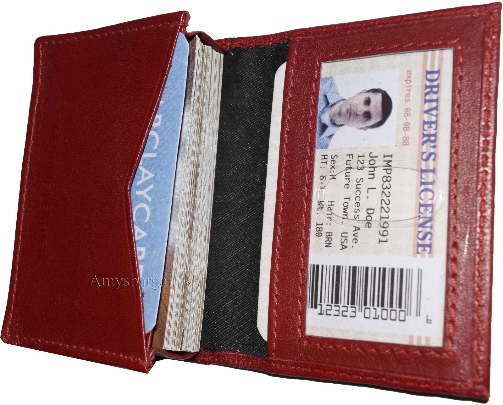 Lot of 3 women men's leather business credit card id card case 30 card holder - Image 5
