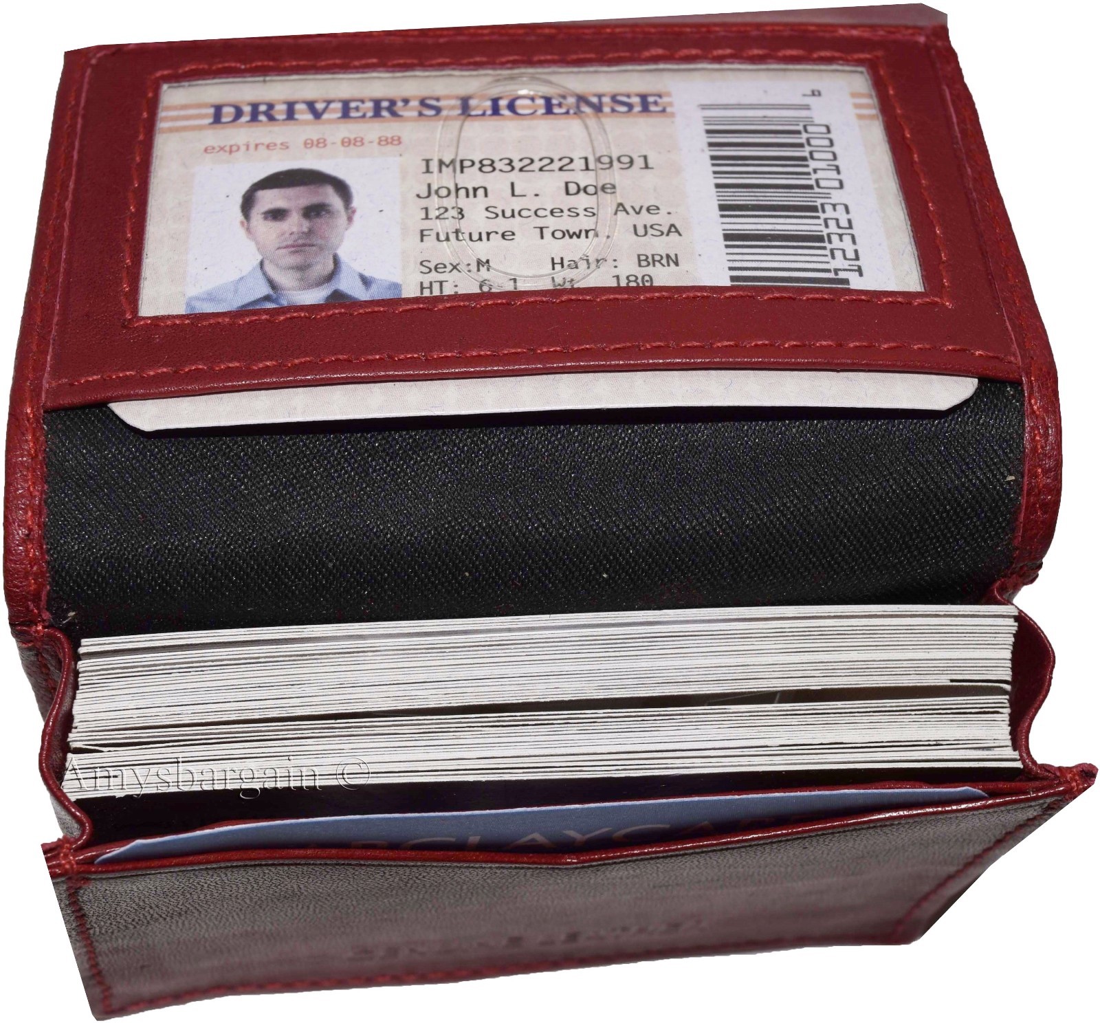 Lot of 3 women men's leather business credit card id card case 30 card holder - Image 6