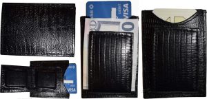 Lot of 4 Black Lizard skin printed leather money clip unbranded new money Clip
