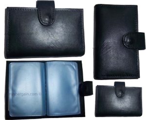 Lot of 4 Leather business card case, credit card case, Black business ID case BN