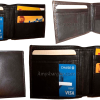 Lot of 4 Men's Bifold genuine leather Wallet Brown 2 Bill pockets card wallet