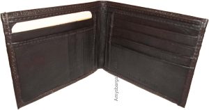 Lot of 4 Men's Bifold genuine leather Wallet Brown 2 Bill pockets card wallet - Image 4