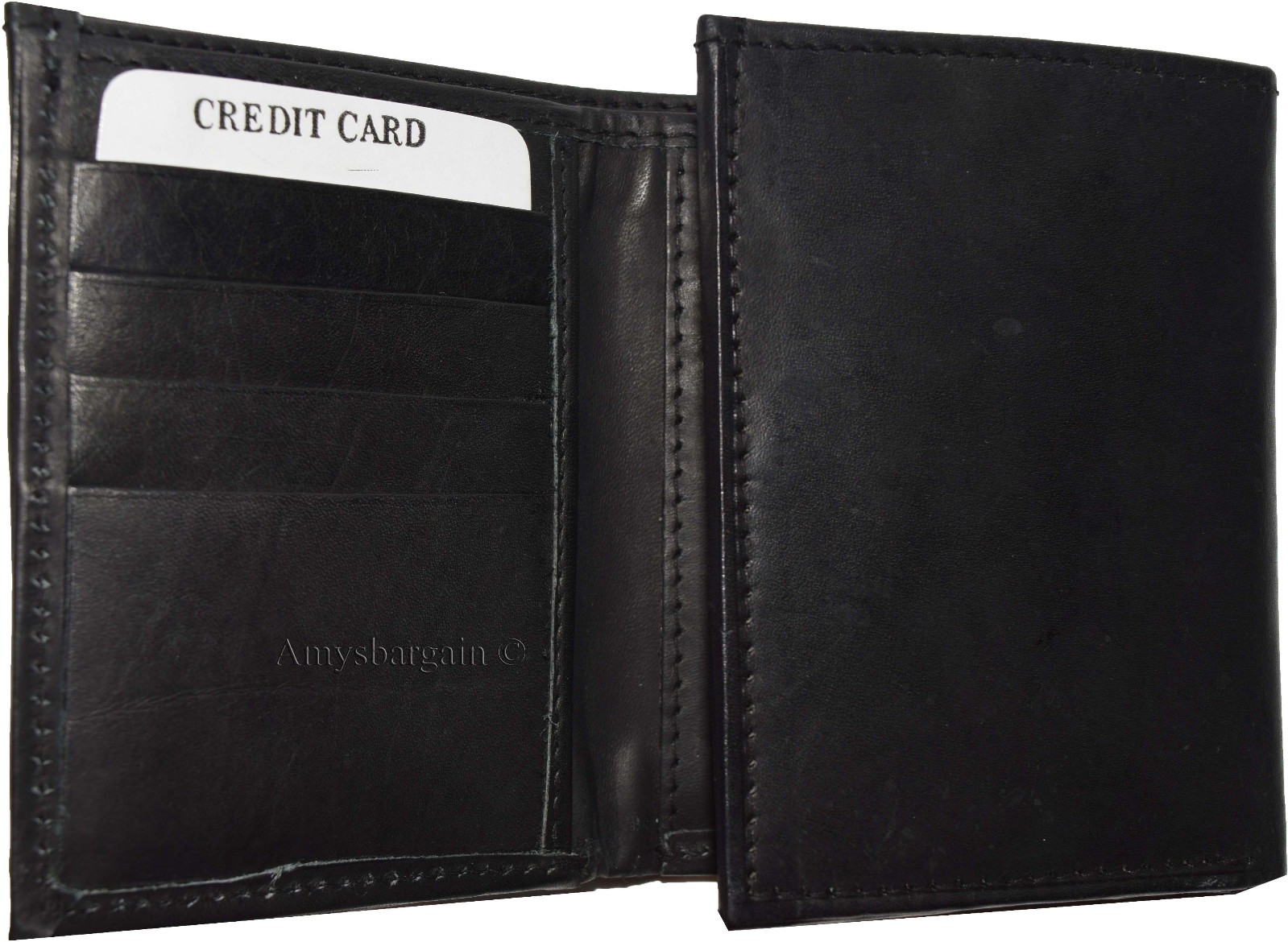 Lot of 4 Men's Trifold Leather Wallet 8 credit card ID Black billfold wallet NWT - Image 12
