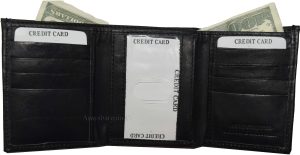 Lot of 4 Men's Trifold Leather Wallet 8 credit card ID Black billfold wallet NWT - Image 4