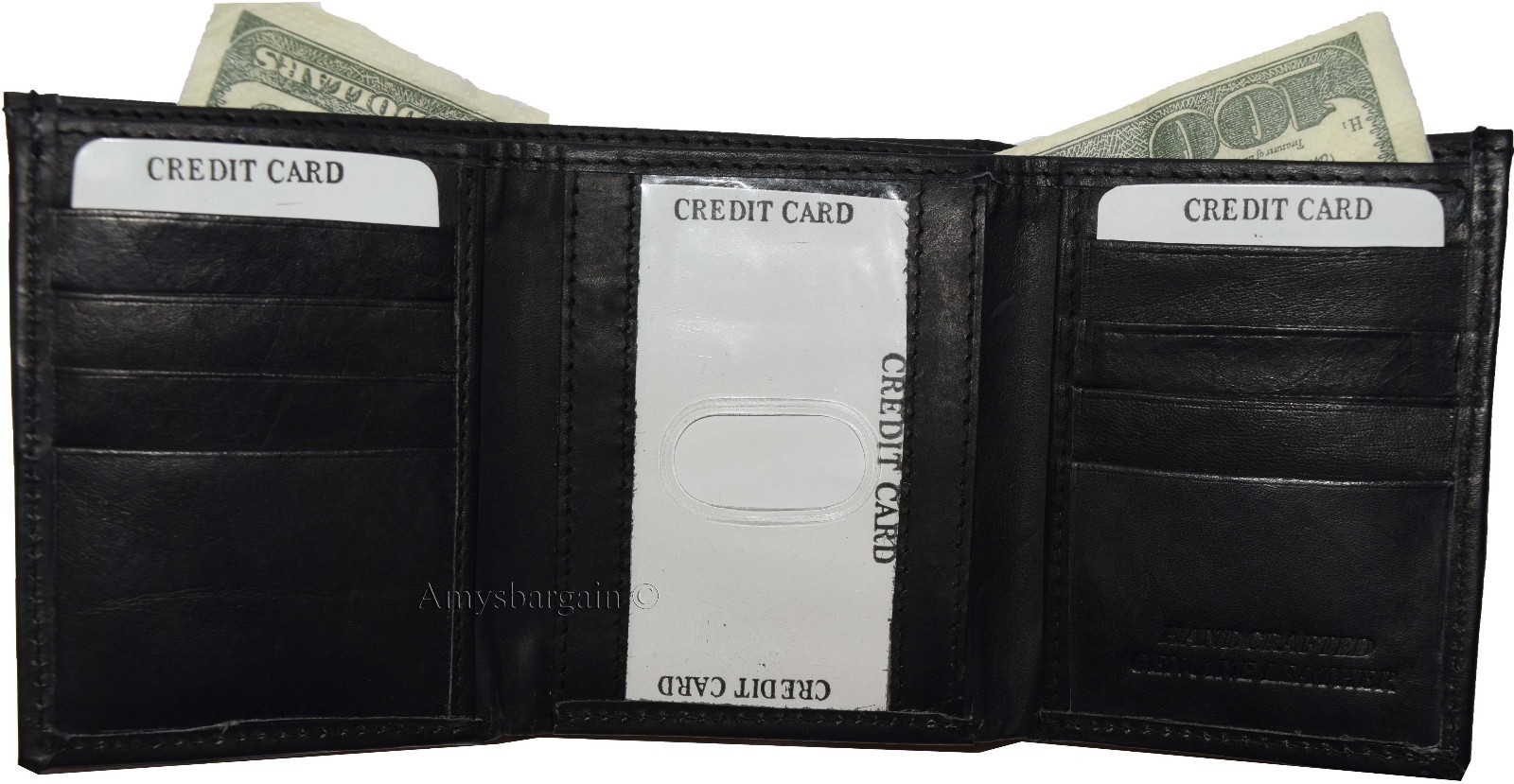 Lot of 4 Men's Trifold Leather Wallet 8 credit card ID Black billfold wallet NWT - Image 4