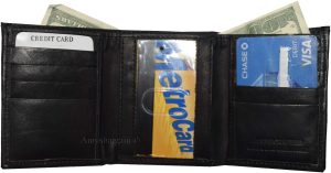 Lot of 4 Men's Trifold Leather Wallet 8 credit card ID Black billfold wallet NWT - Image 5