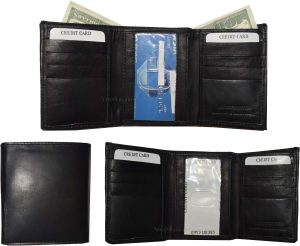 Lot of 4 Men's Trifold Leather Wallet 8 credit card ID Black billfold wallet NWT - Image 6