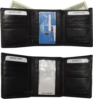Lot of 4 Men's Trifold Leather Wallet 8 credit card ID Black billfold wallet NWT - Image 7