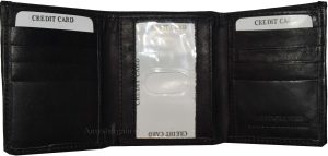 Lot of 4 Men's Trifold Leather Wallet 8 credit card ID Black billfold wallet NWT - Image 8