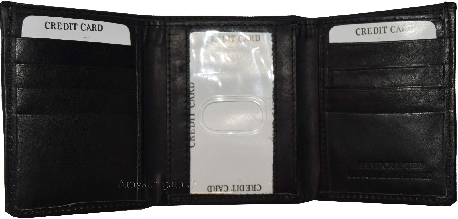 Lot of 4 Men's Trifold Leather Wallet 8 credit card ID Black billfold wallet NWT - Image 10