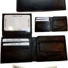 Lot of 4 Men's bi-fold Leather Wallet 7 credit card ID Change purse 2 bill slots