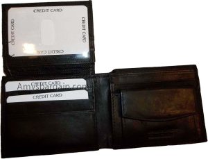 Lot of 4 Men's bi-fold Leather Wallet 7 credit card ID Change purse 2 bill slots - Image 9