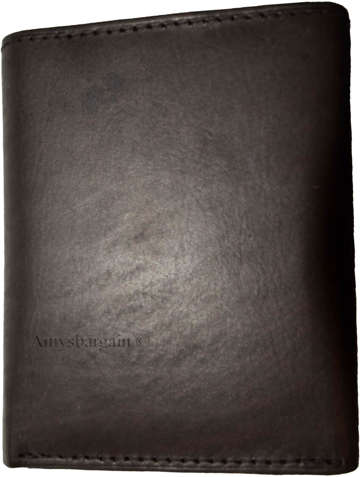 Lot of 4 New Men's Brown leather Trifold wallet 1 ID 6 card 2 bill slots - Image 11