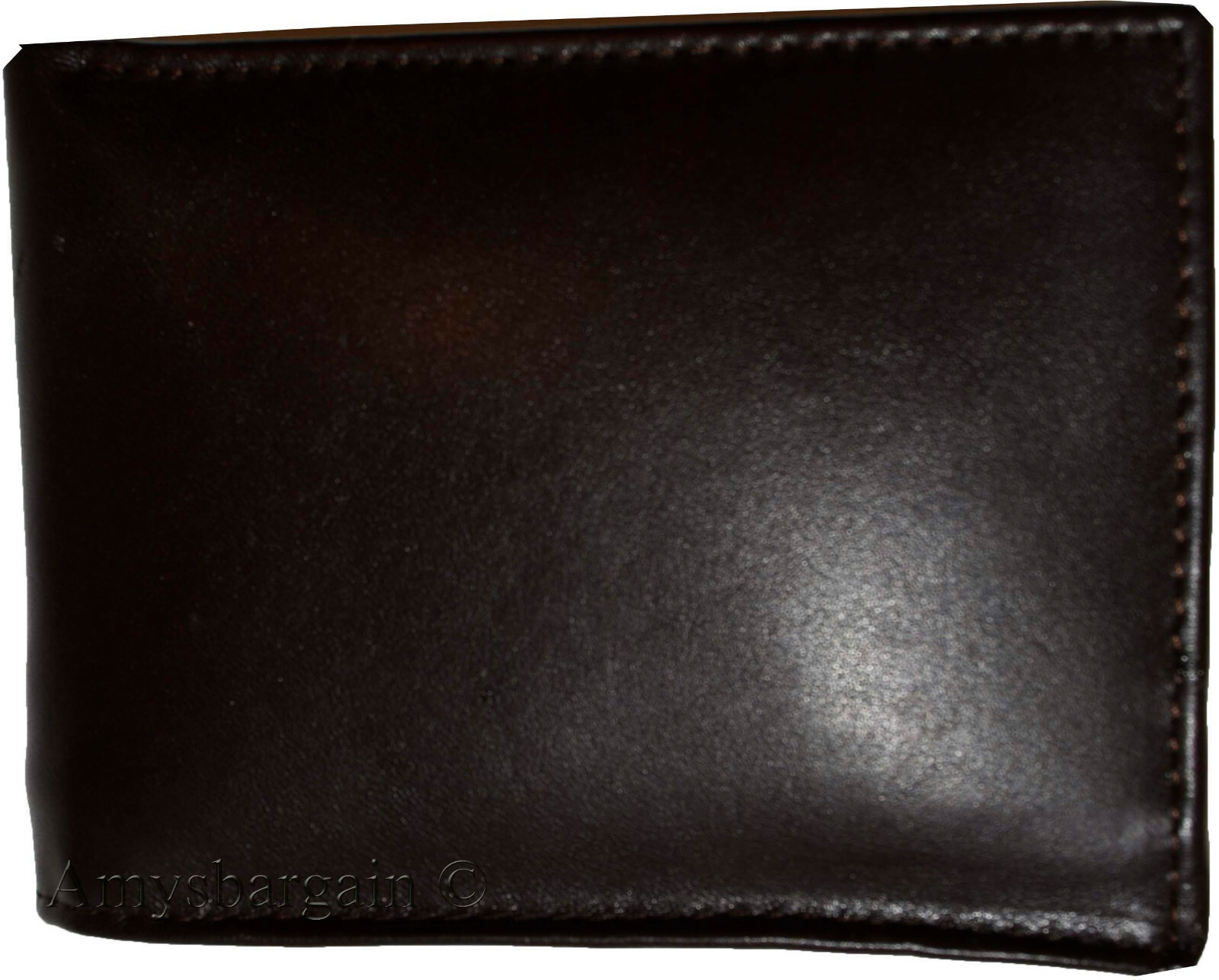 Lot of 4 New Men's High-end leather billfold wallet, Brown 6 credit card bifold - Image 8