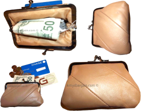Lot of 4 New Women's Leather Change Purse Coin bag Wallet bag Hand Coin case BN