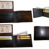 Lot of 4 New man's skinny leather Bi-fold wallet 6 bank card holder 2 bill slots